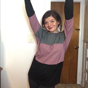 *Reposh* Waffle colorblock waffle knit top kfabdesigns size large 💜